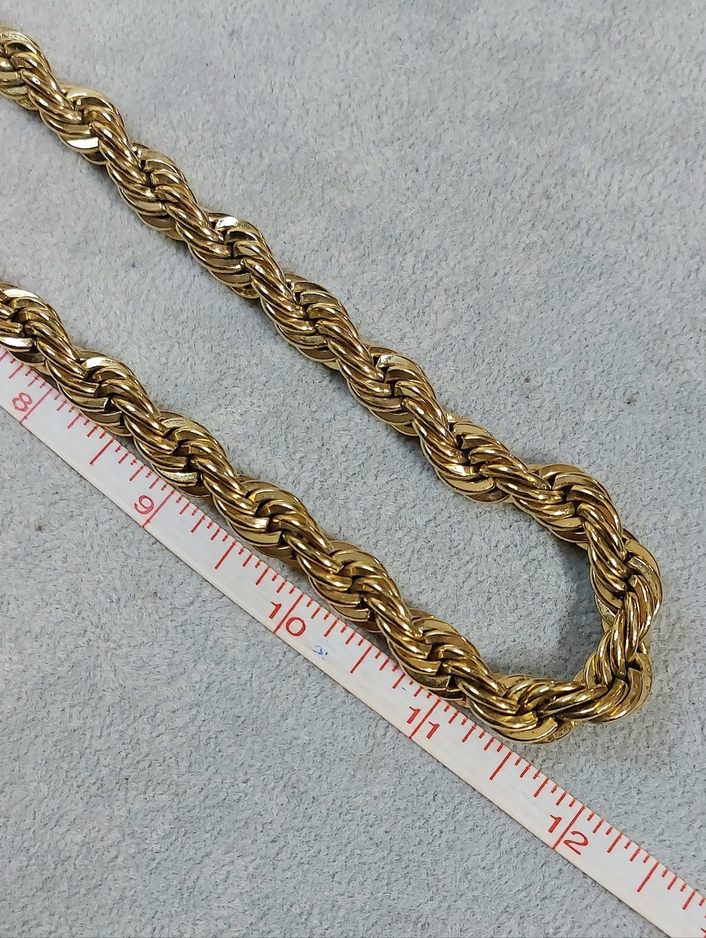 Chunky Gold Rope Chain Vintage Necklace - Women Jewelry - Picture 3 of 5